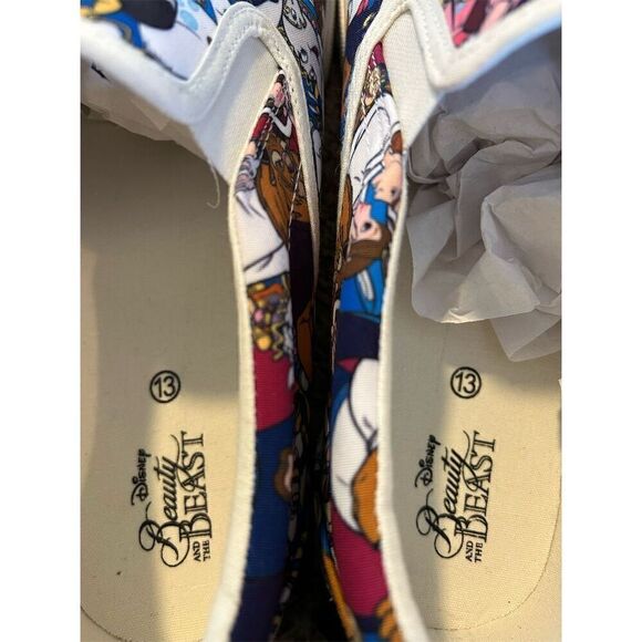 Disney Beauty and the Beast Men's Slip-On Sneakers Size 13 Blue - Picture 4 of 8
